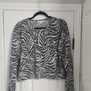 Antistar Zebra Print Cropped Sweater